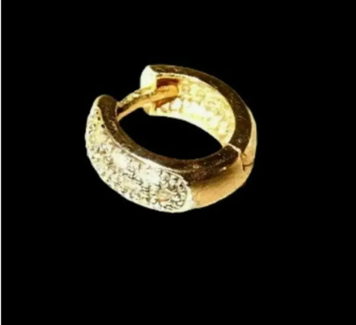 Vintage Hallmarked Yellow Gold Diamond Ear Cuff - Image 1