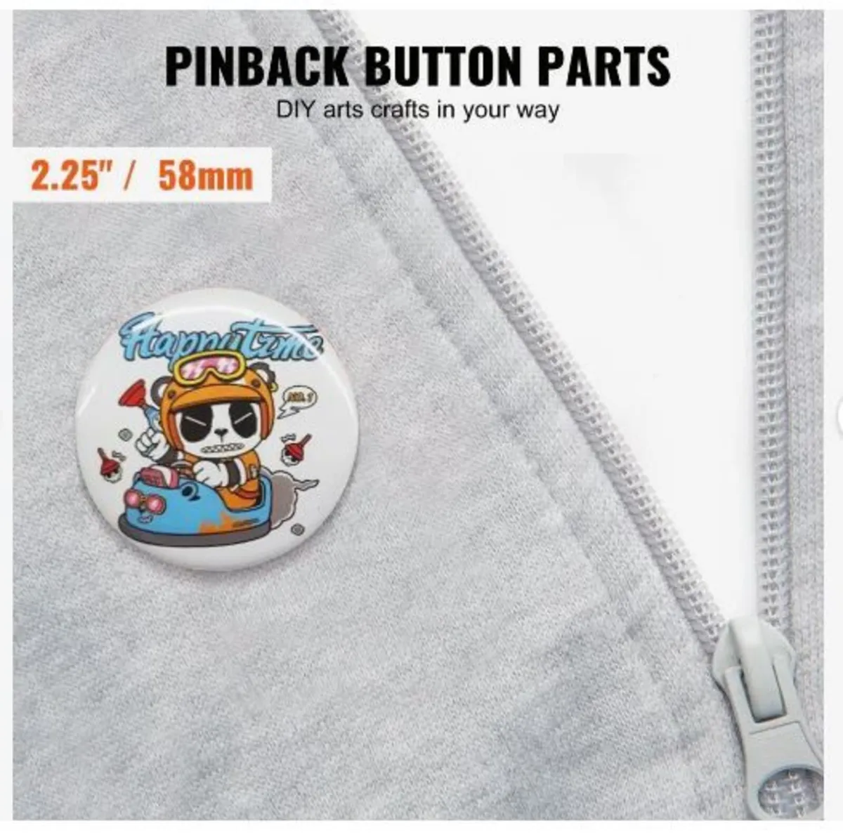 500 Sets 2.25 inch 58mm Pin Back Button Parts - Image 4