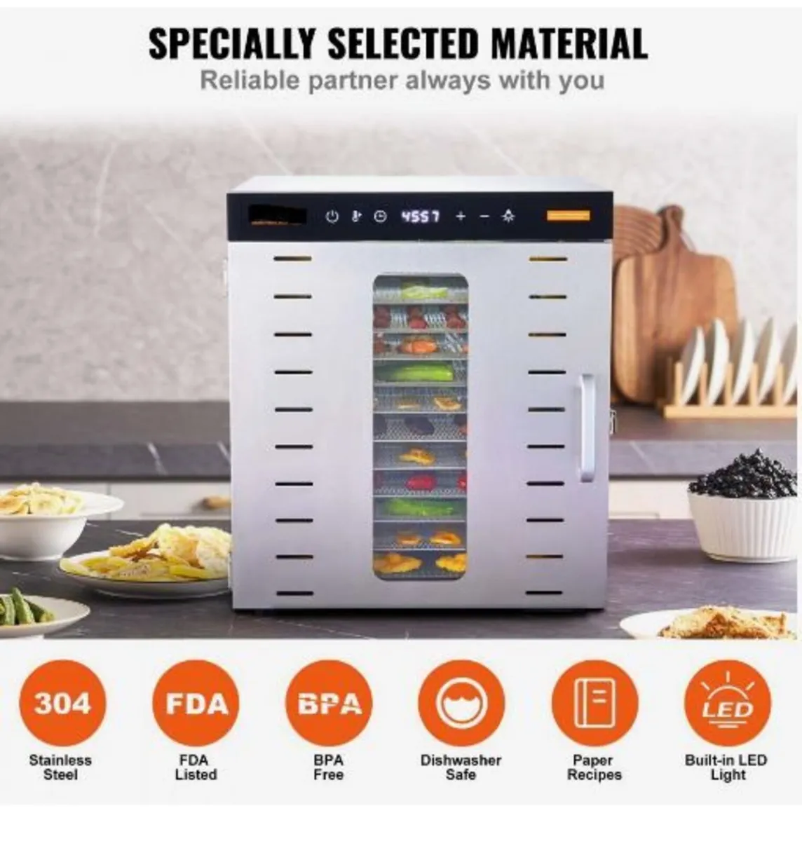 10 Trays Food Dehydrator Machine Stainless Steel - Image 4