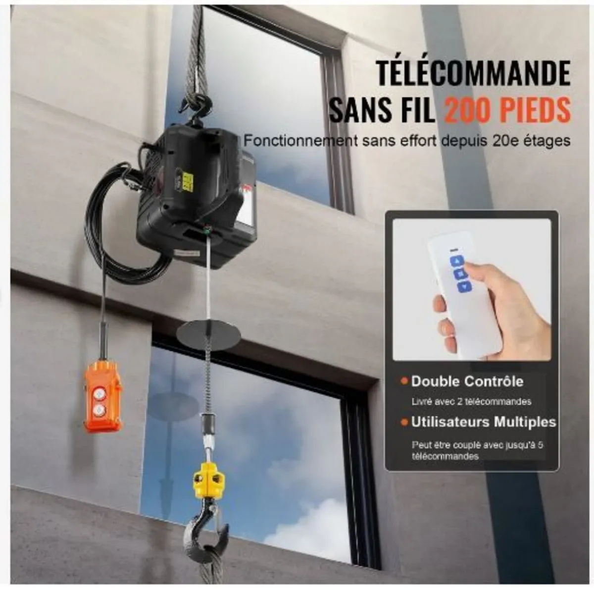 3-in-1 Portable Electric Hoist Winch 499 kg - Image 1