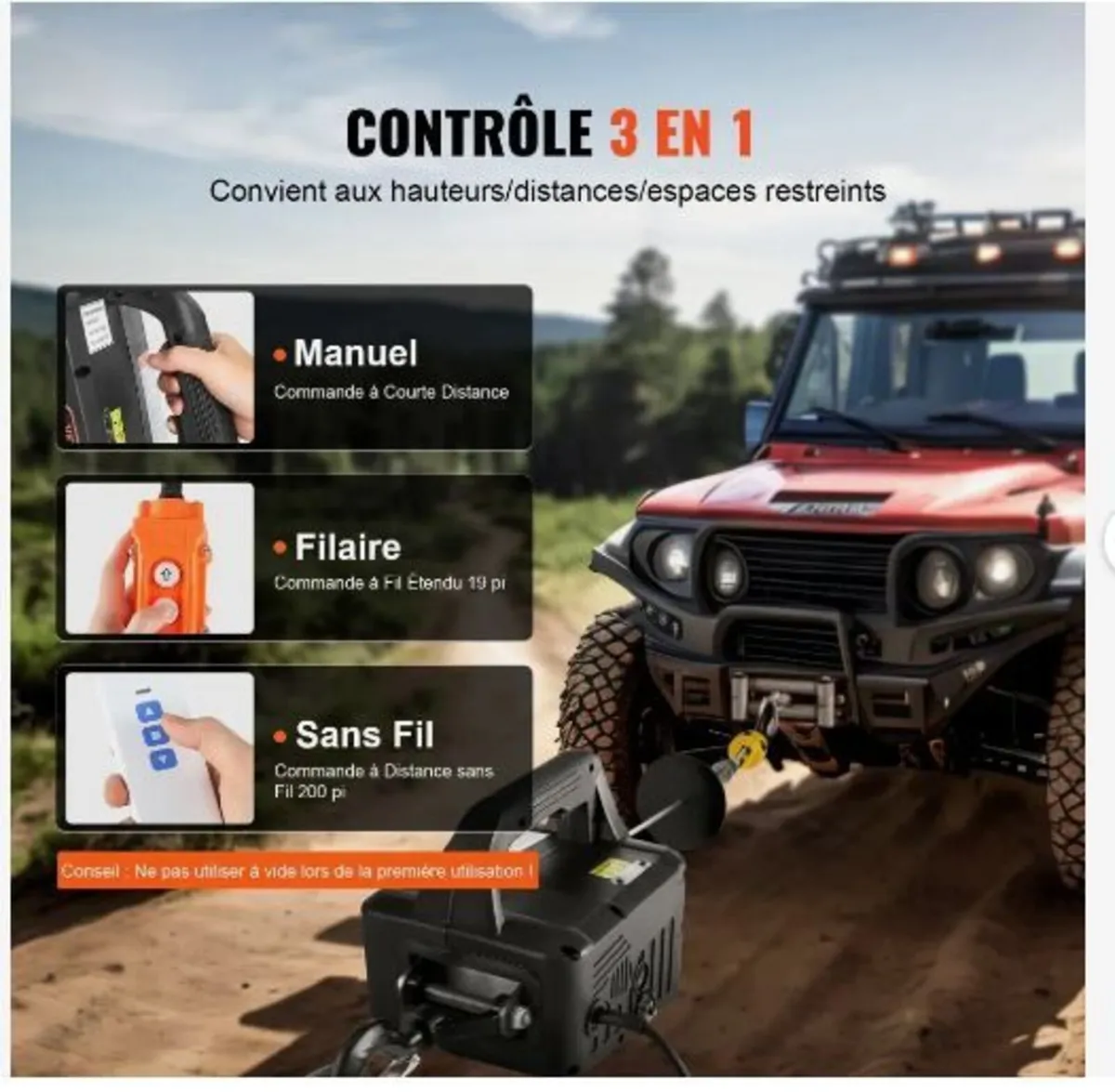 3-in-1 Portable Electric Hoist Winch 499 kg - Image 2