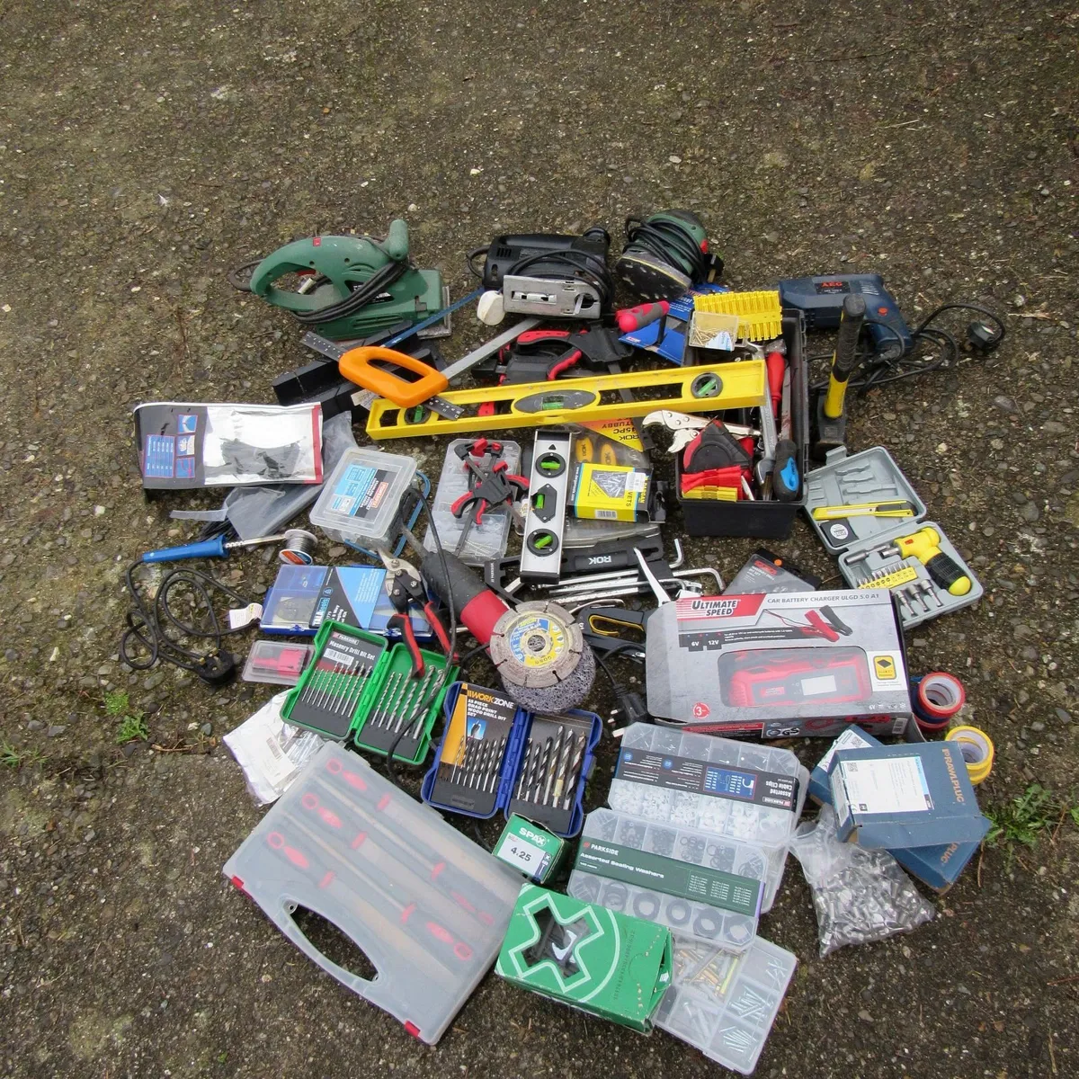 DIY Tool Bundle Drill, Grinder, Charger, Bits etc - Image 1