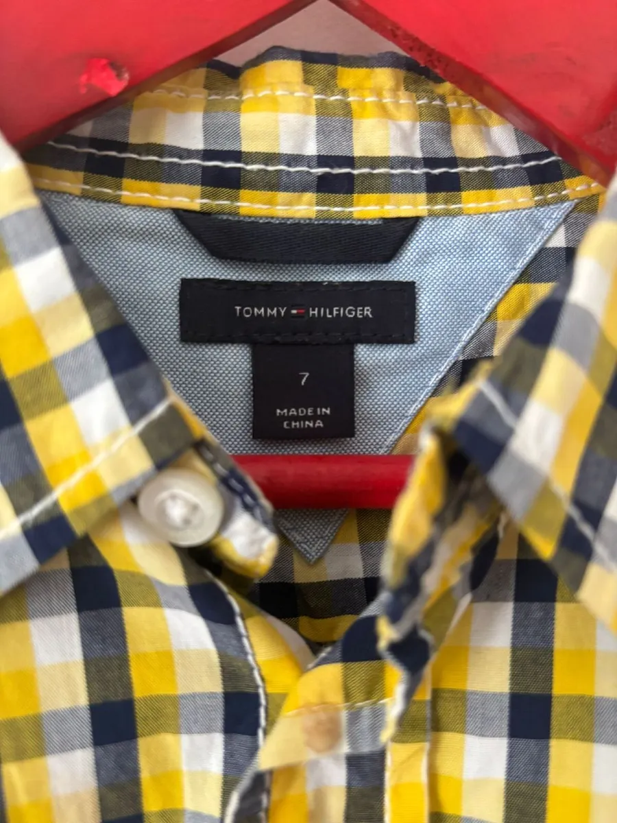 Tommy Hilfiger Yellow check shirt age 7-8 - Image 3