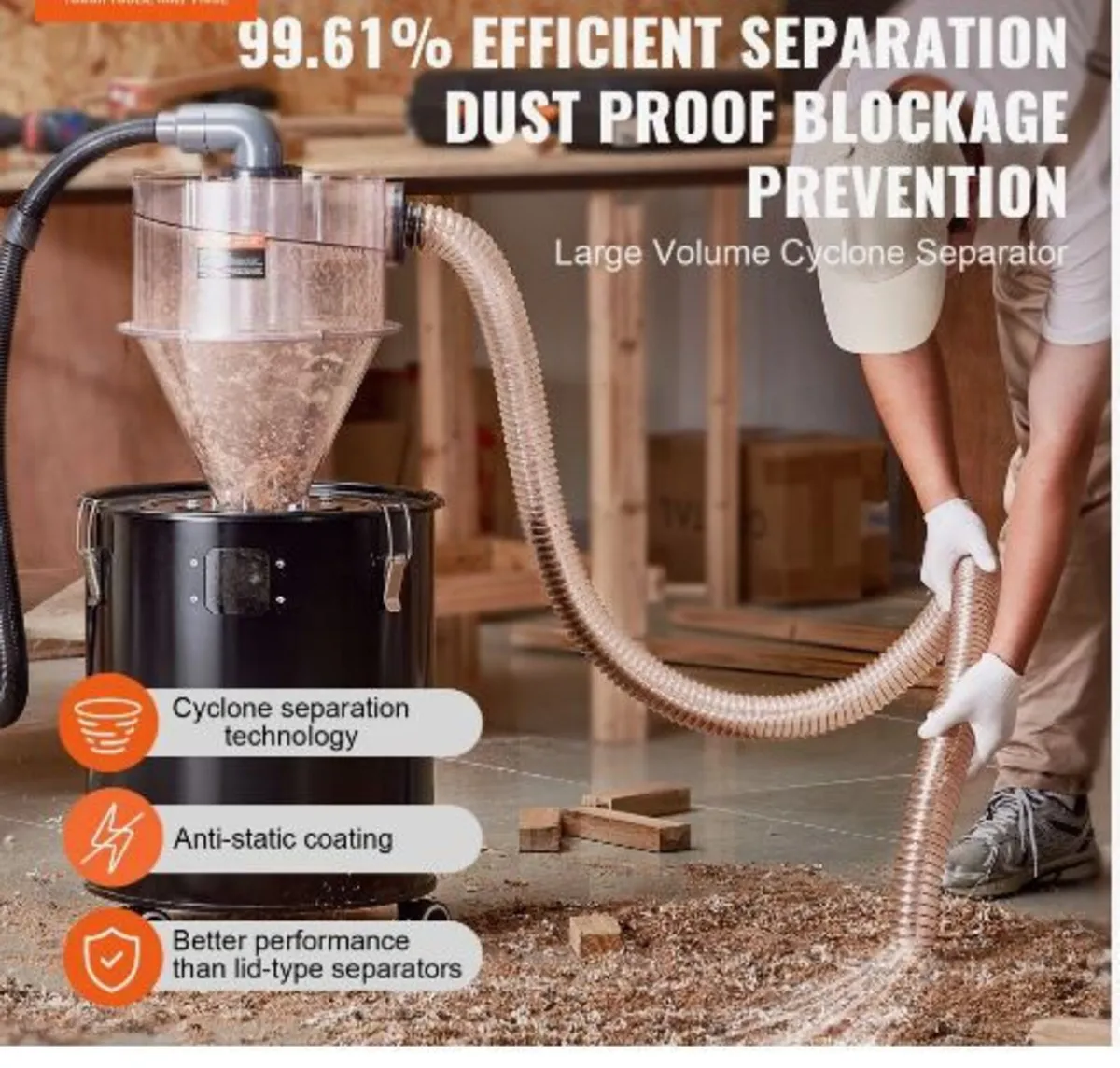 Cyclone Dust Separator with Metal Tank - Image 3