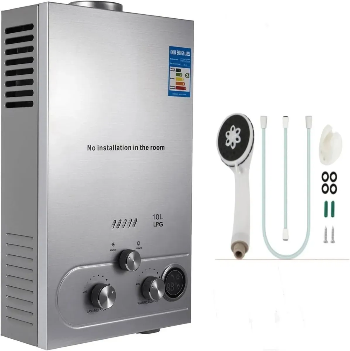 10L LPG Gas Water Heater for Camping Bathroom - Image 2