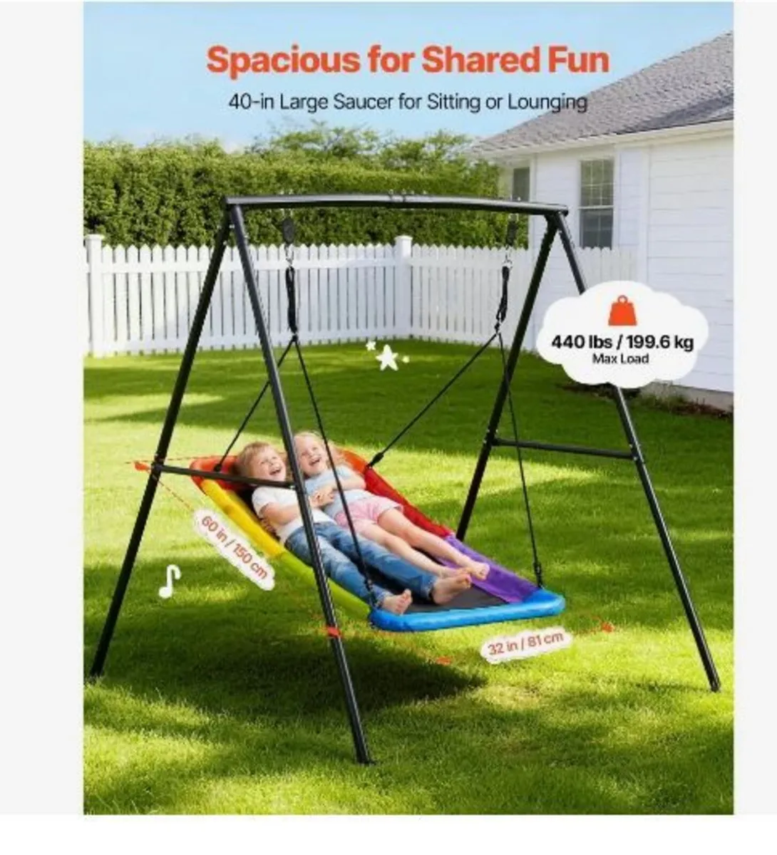 Swing Set for Backyard, 150 x 81 cm - Image 2