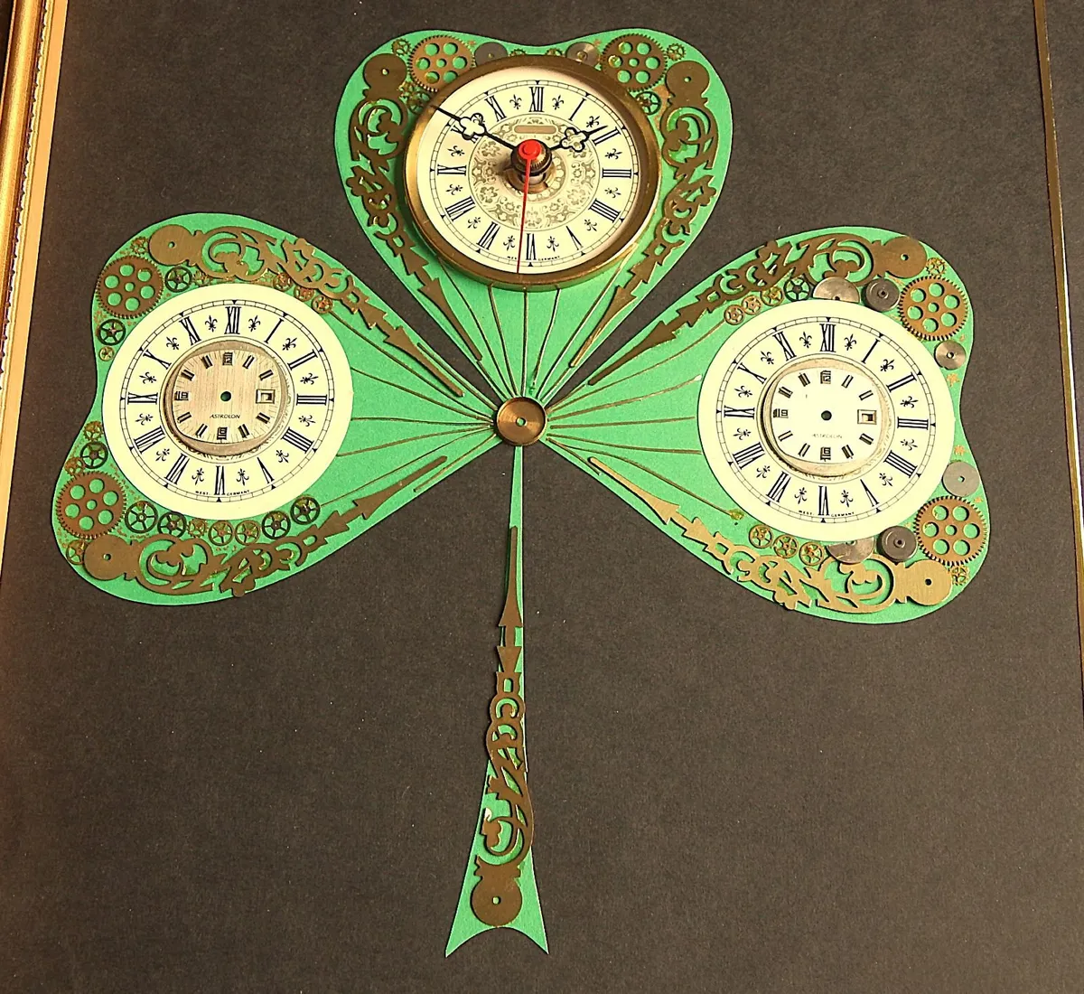 Vintage Diorama Artwork of Clock & Watch Parts - Image 3