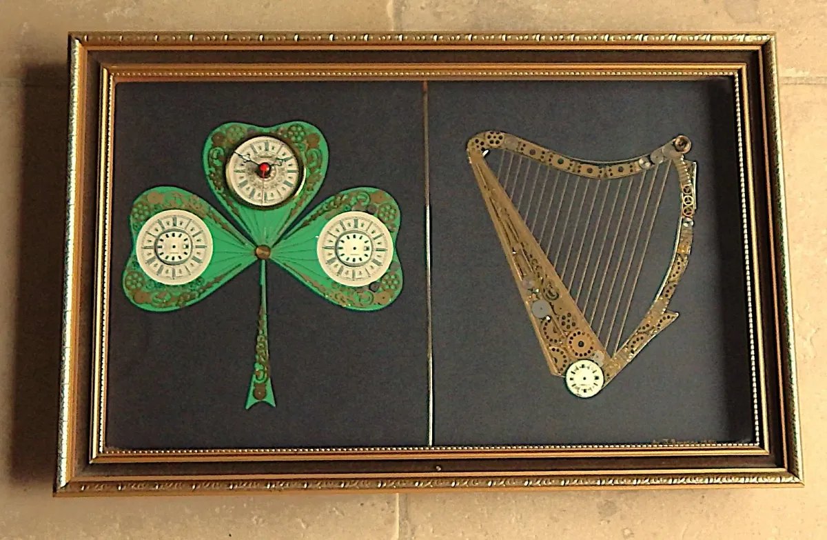 Vintage Diorama Artwork of Clock & Watch Parts - Image 4