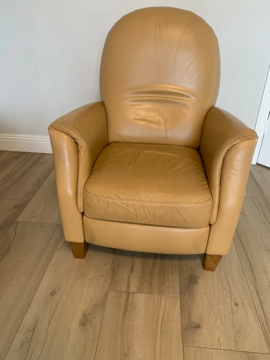 Natuzzi Leather Recliner Armchair - Image 1