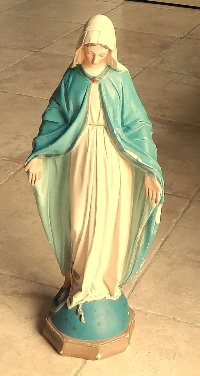 Large Vintage Statue of Our Lady in Original Paint - Image 2