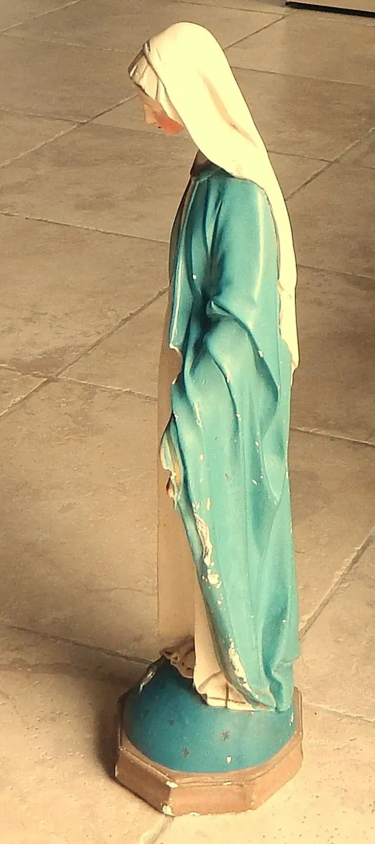 Large Vintage Statue of Our Lady in Original Paint - Image 3