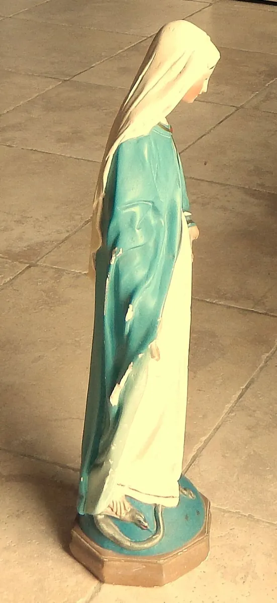 Large Vintage Statue of Our Lady in Original Paint - Image 4