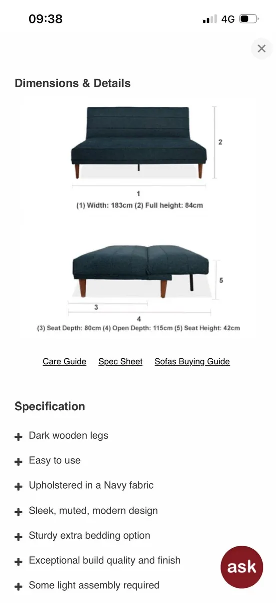 Sofa bed - Image 4