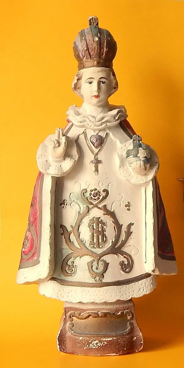 Vintage Child of Prague Statue in Original Paint - Image 1