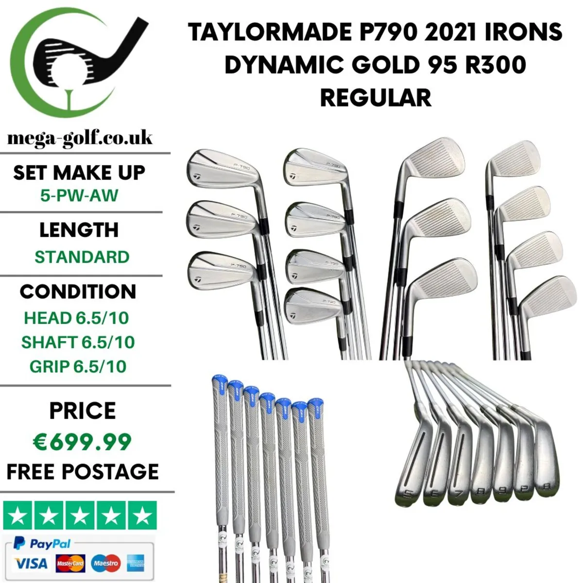 Taylormade P790 2021 Irons / 5-Pw-Aw / Regular - Image 1
