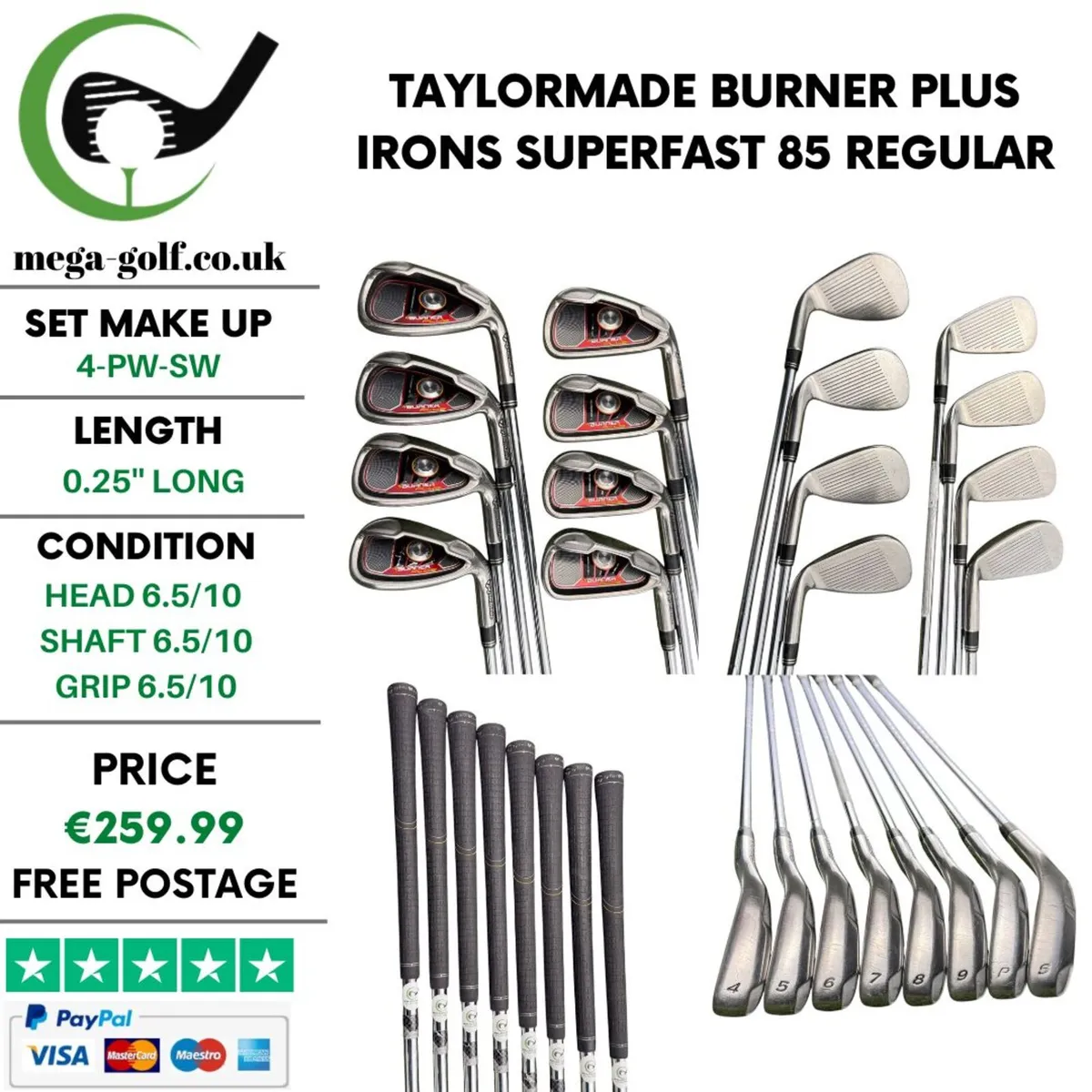 Taylormade Burner Plus Irons / 4-Pw-Sw / Regular - Image 1