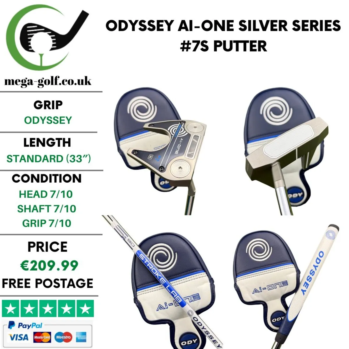 Odyssey Ai-One Silver Series #7S Putter / 33" - Image 1