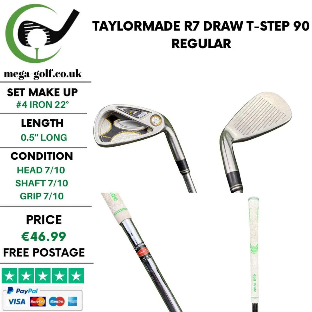 Taylormade R7 Draw #4 Iron 22° / T-Step 90 Regular - Image 1