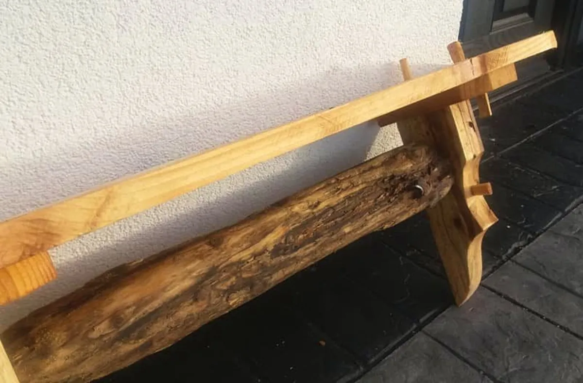 Rusti driftwood stove mantle / floating shelf - Image 2