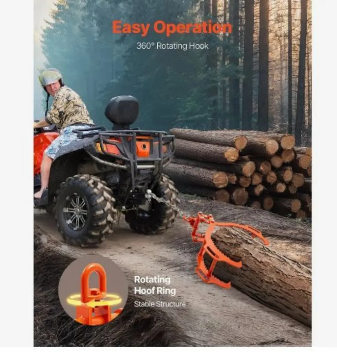 28in Log Lifting Tongs, 4-Claw Log Tongs - Image 1