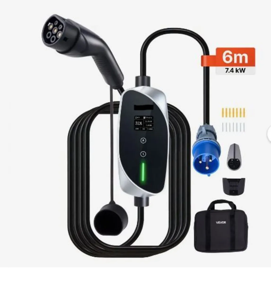 Mobile Wallbox, 7.4 kW 32A, Type 2 Portable EV Cha - Image 1