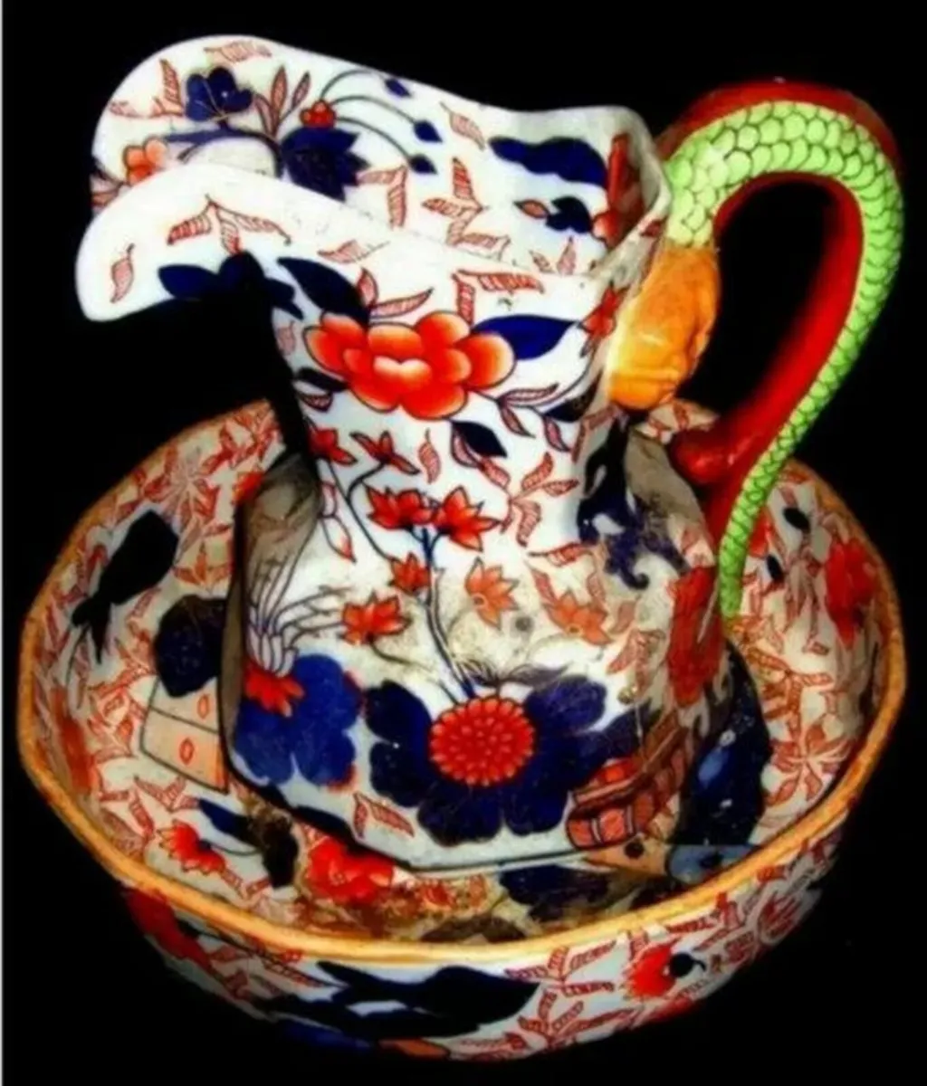 Vintage Ringtons Imari Patterned Jug & Bowl - Image 3