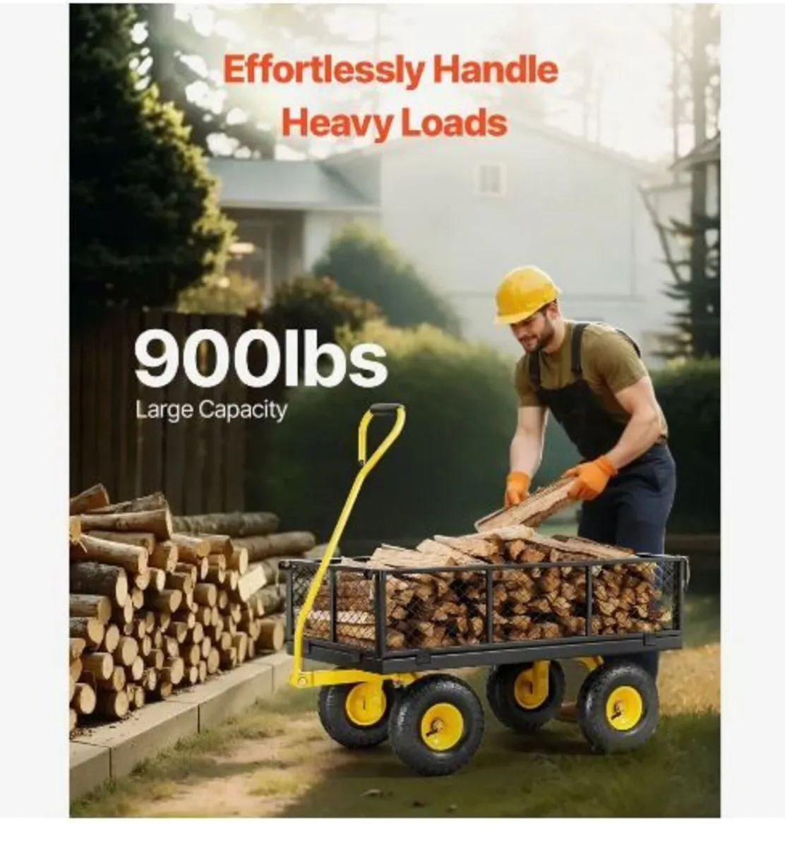 900 Lbs Heavy Duty Steel Garden Cart - Image 2