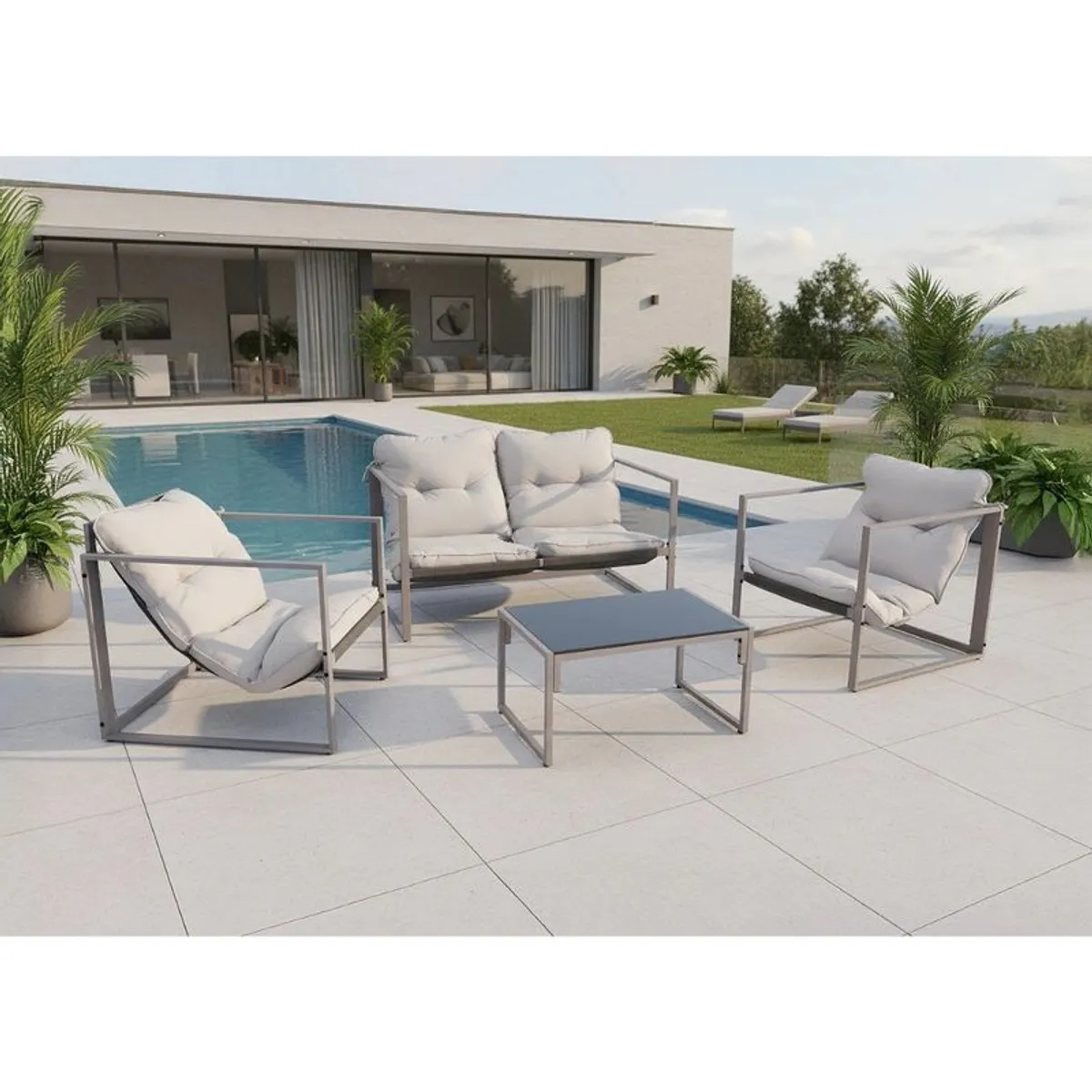 Roma Garden Sofa Set with Table & Chairs Outdoor Patio Furniture Ireland - Image 1