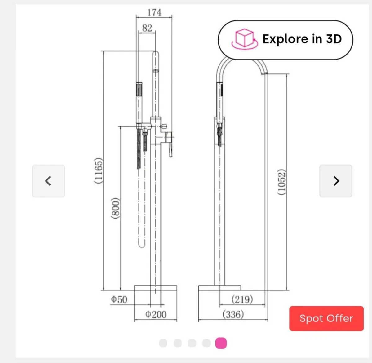 Bath and shower standing mixer - Image 1