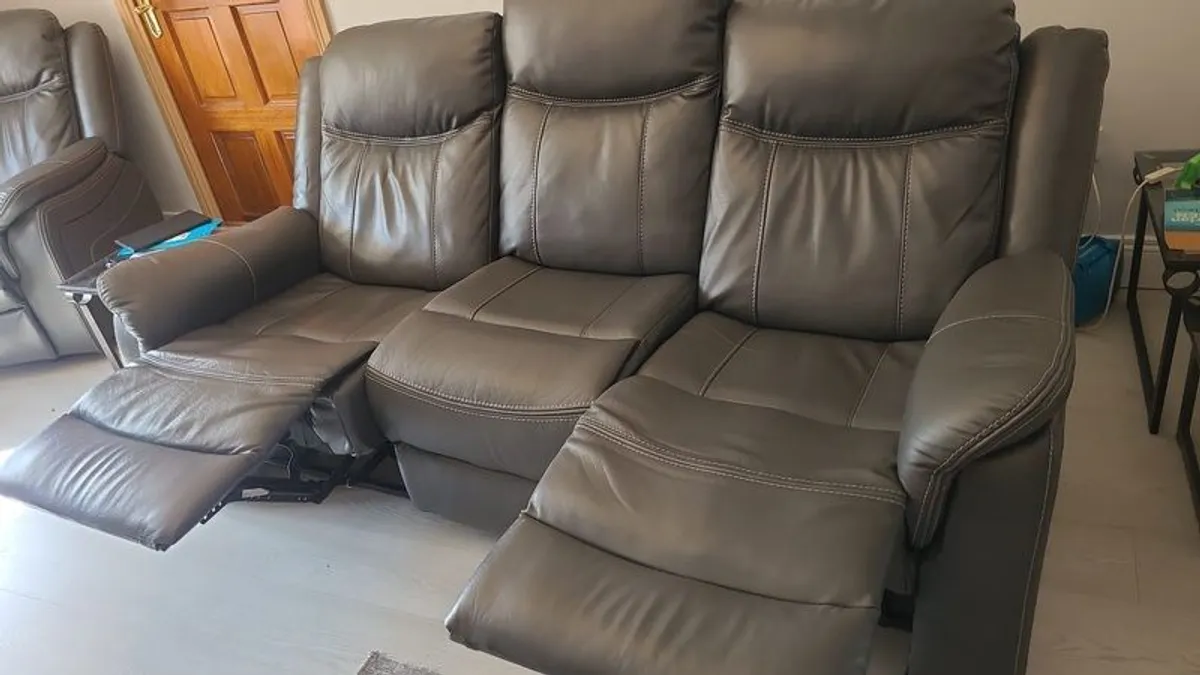 Brown Leather Recliner - Image 2