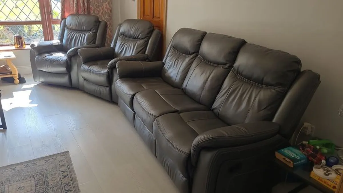 Brown Leather Recliner - Image 1