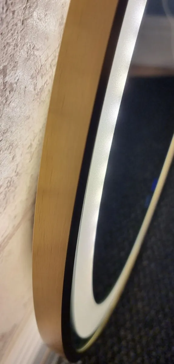 LED Bathroom Mirror Antifog Gold 60cm - Image 4