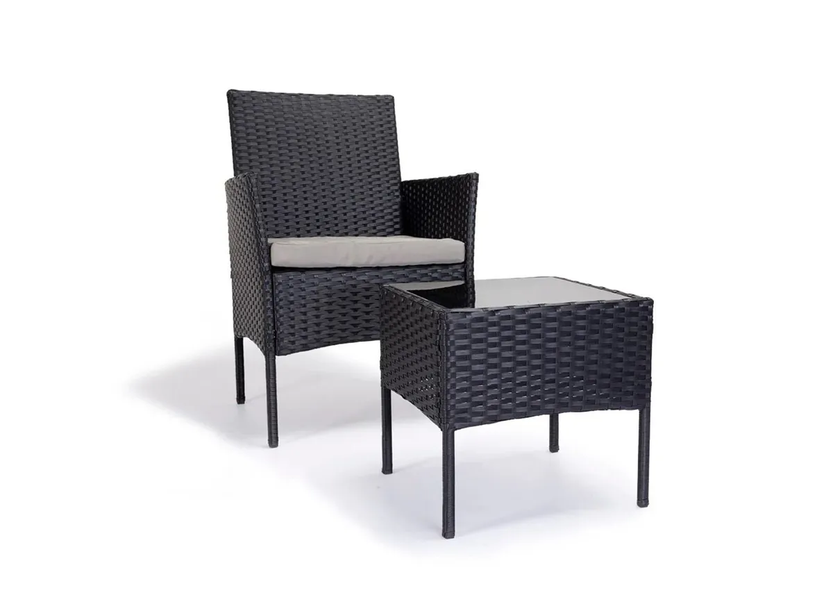 3-Piece Rattan Garden Set with Table & Armchairs - Image 3