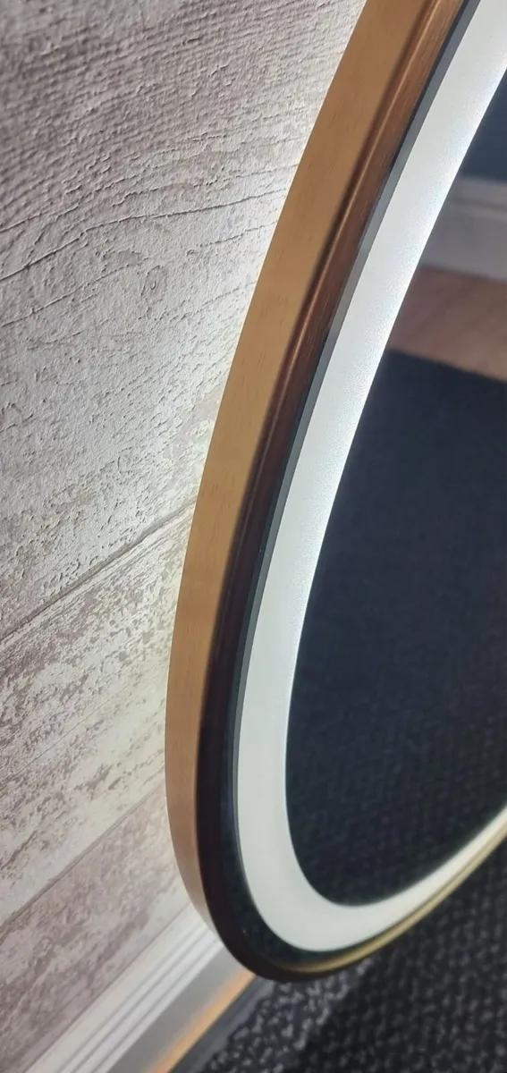 LED Bathroom Mirror Gold 80cm Antifog Dual Light - Image 4