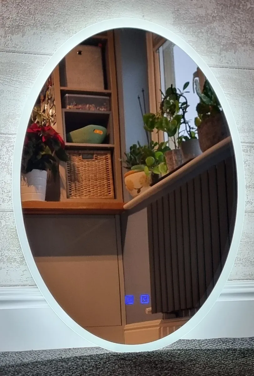 LED Bathroom Mirror 60x80cm Oval Fog Free Dual LED - Image 3