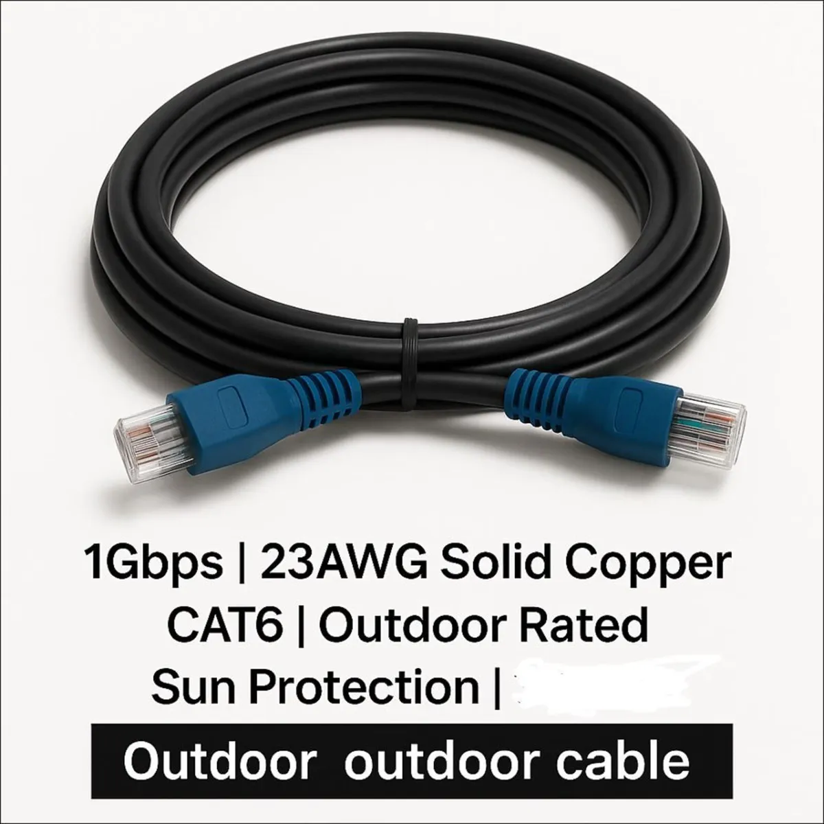 Outdoor Cat6 Ethernet Cables – Black - Image 1