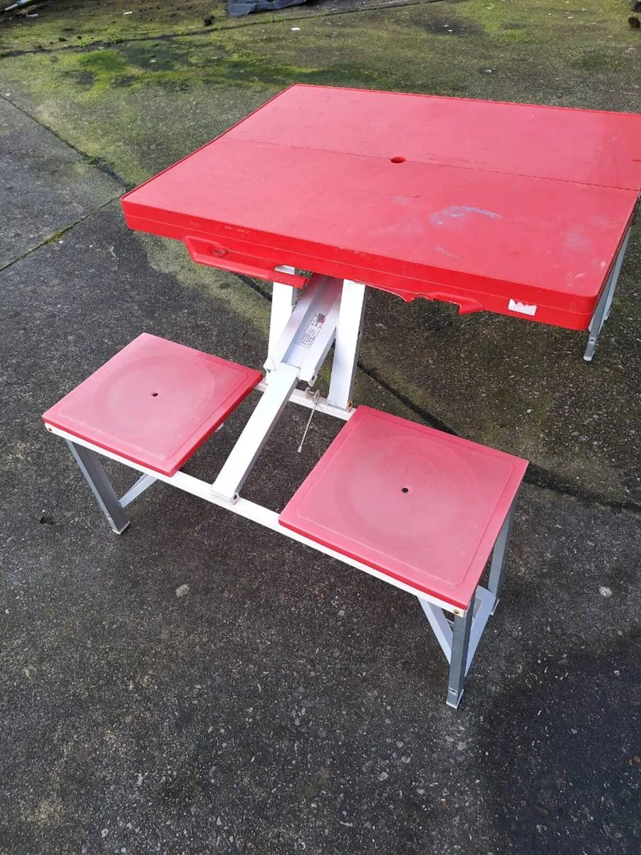 Portable outdoor aluminium picnic table - Image 3
