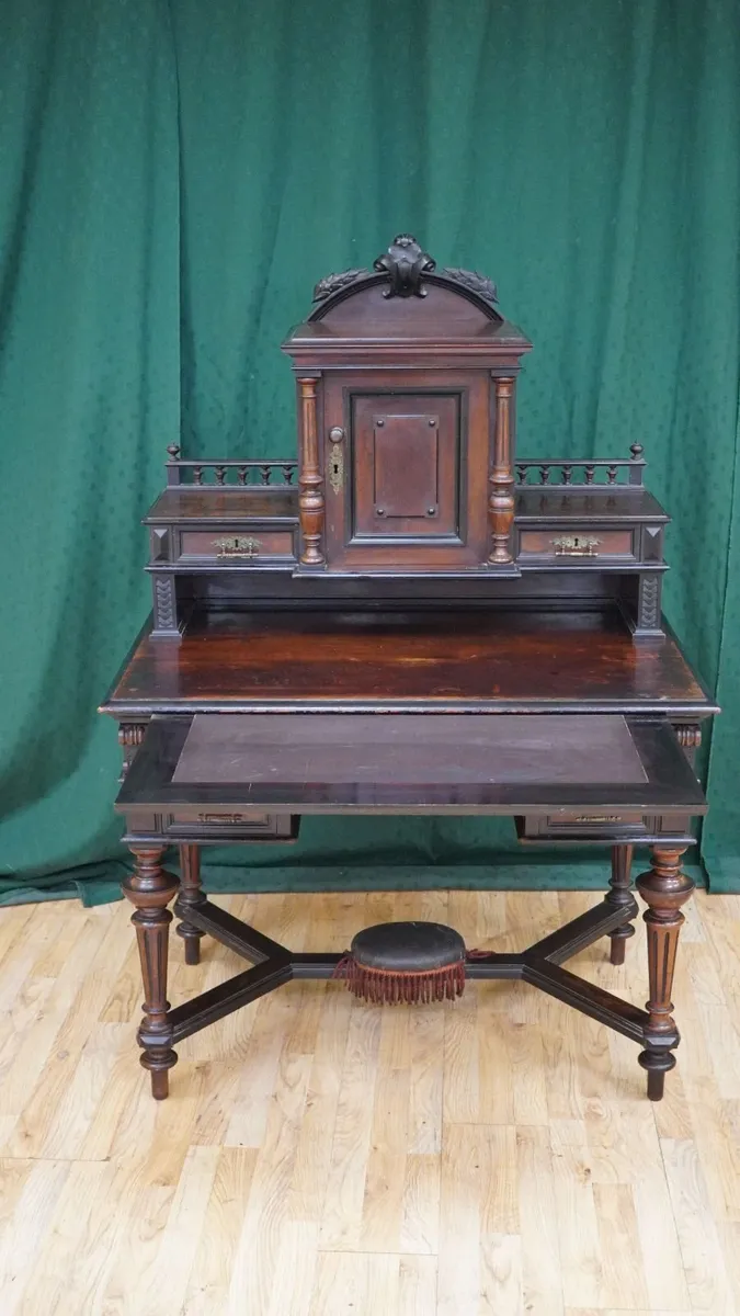 Grunderzeit Rosewood Writing Desk, c.1880 - Image 3