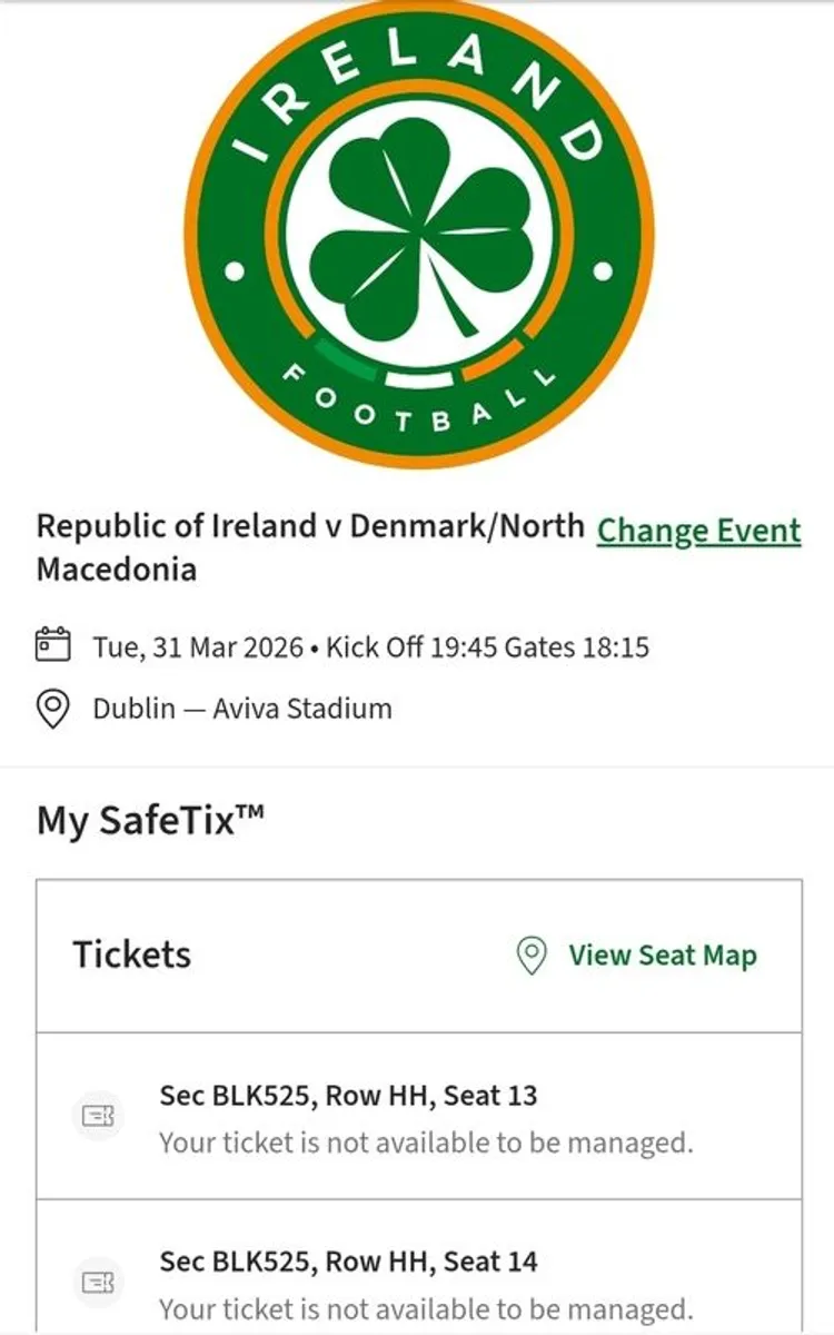 Irelands Soccor Match 31st Aviva - Image 2