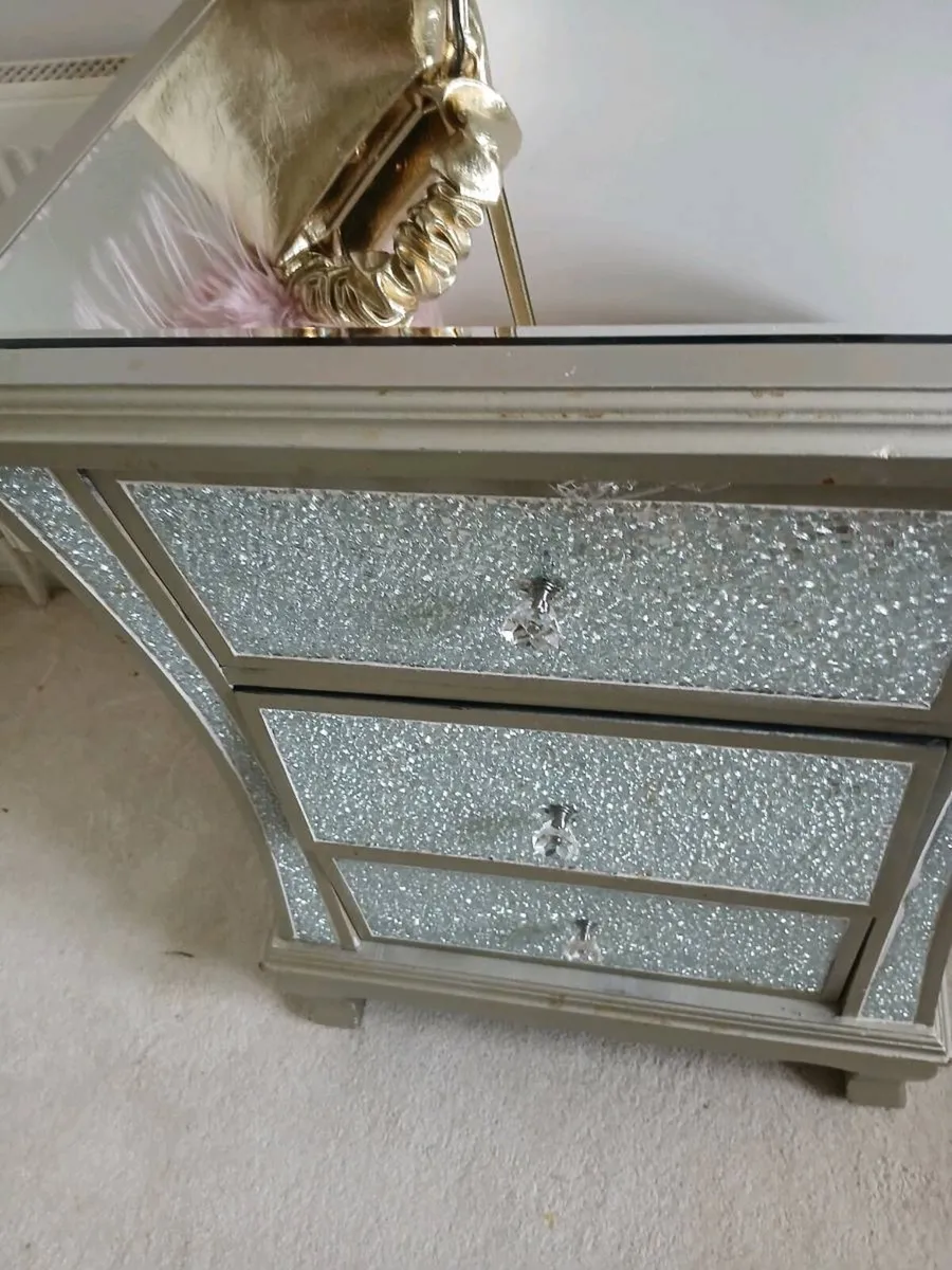 Bedside lockers.  Mirror top . Plenty of room insi - Image 2