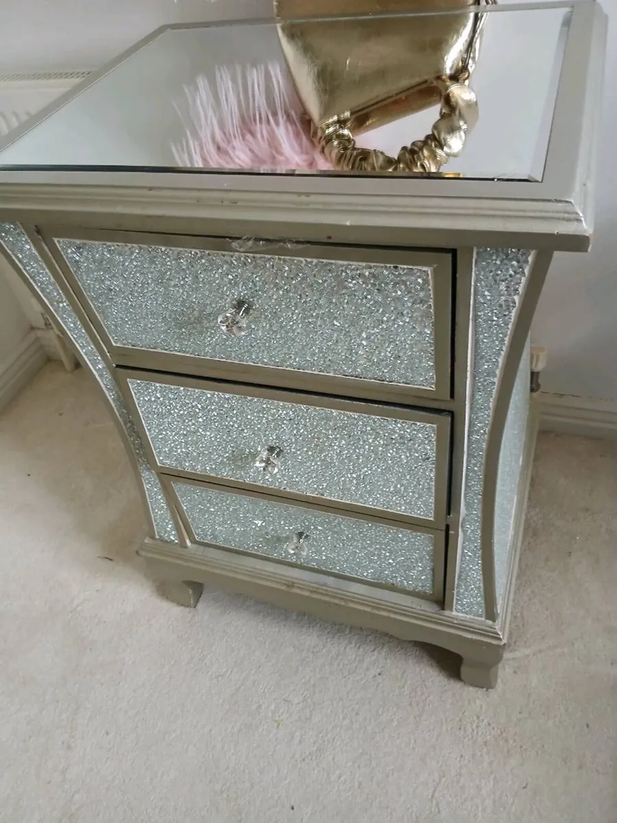 Bedside lockers.  Mirror top . Plenty of room insi - Image 1