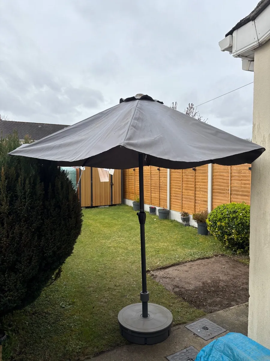 Large Garden Umbrella with stand.