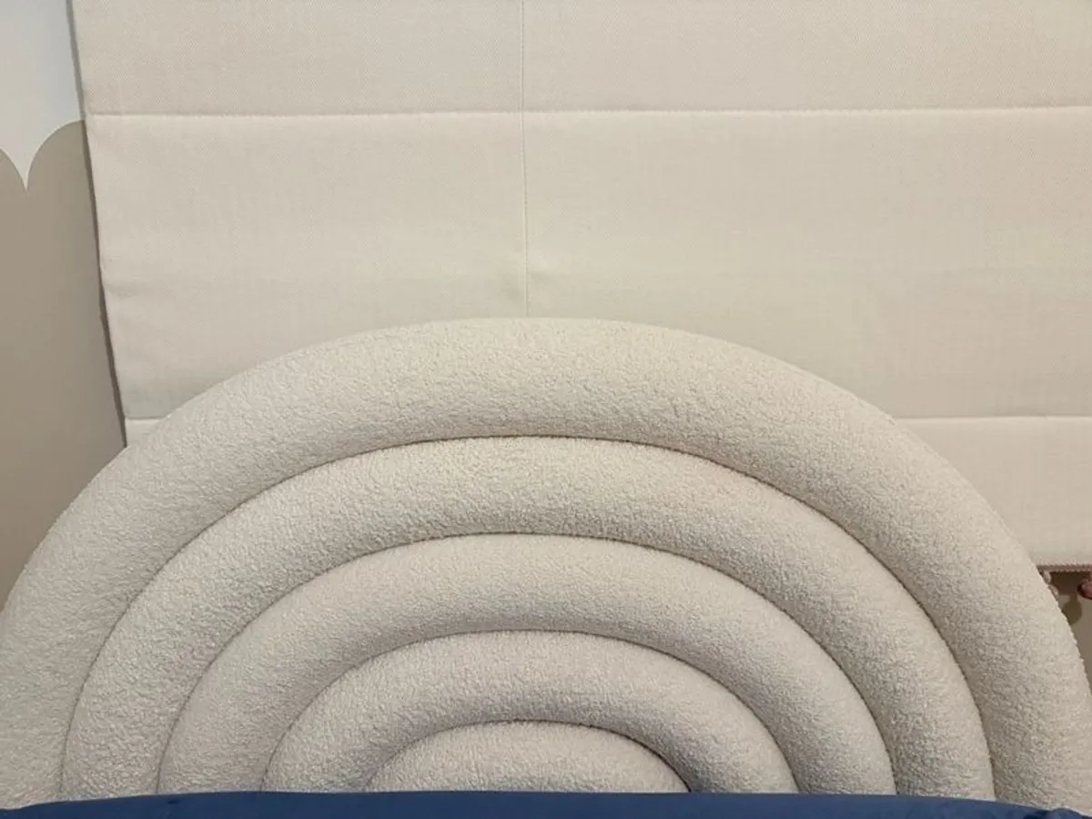 2 x Soft Cosy Boucle Ivory Single Rainbow Beds - Image 1