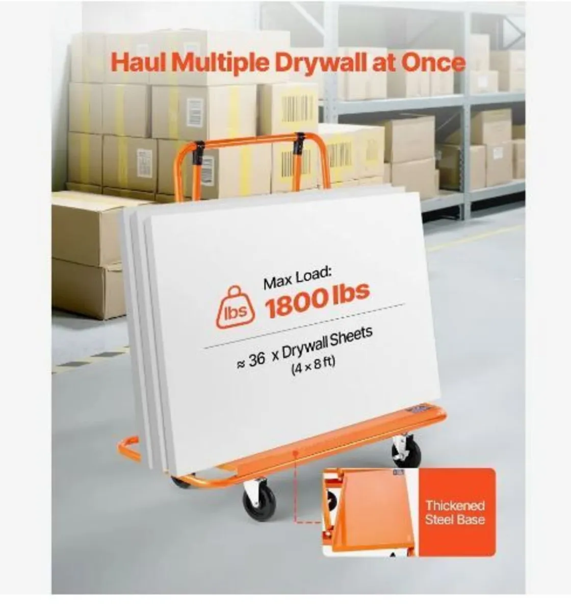 Drywall Cart Dolly, 816 kg Load Capacity - Image 3