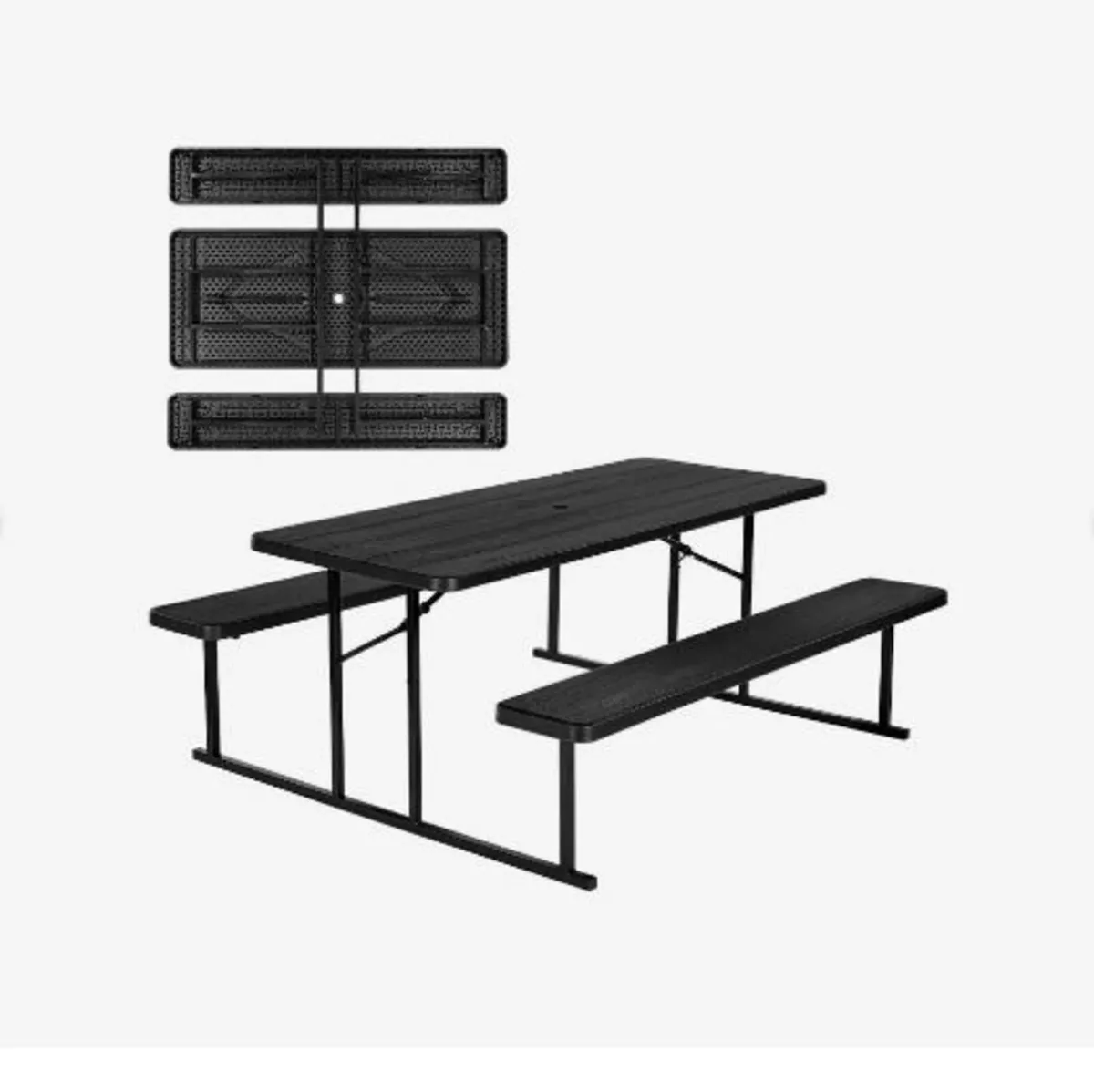 Foldable Picnic Table, 6 FT Folding Picnic - Image 3