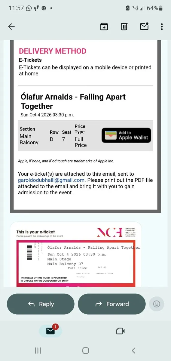 Ticket,  Olafur Arnalds