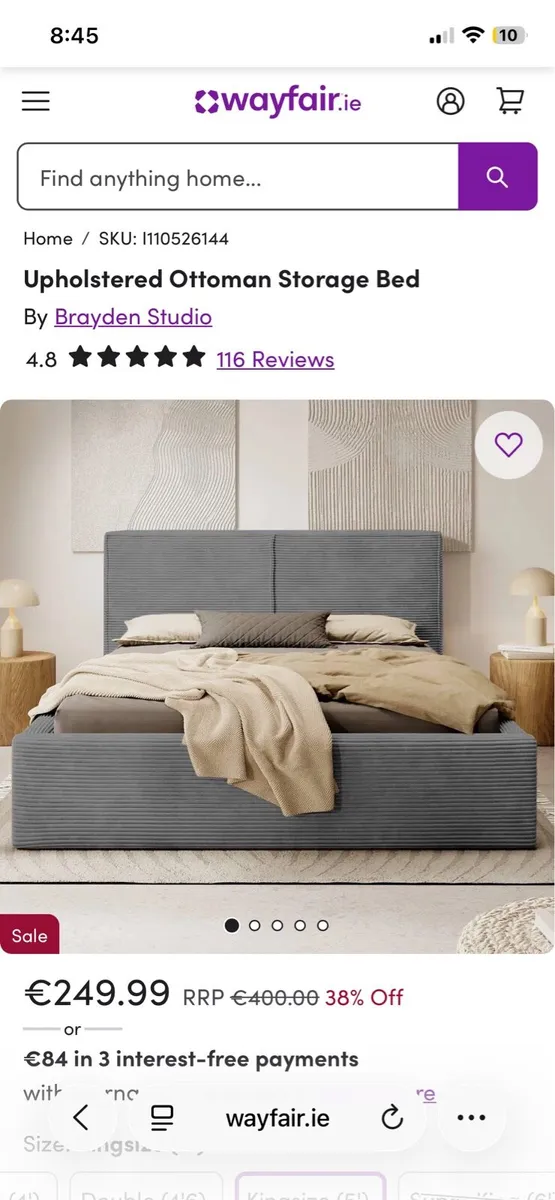 King size bed - Image 1