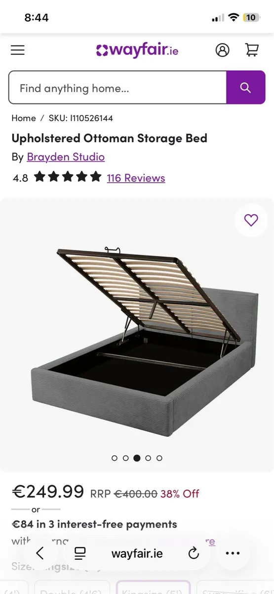 King size bed - Image 2