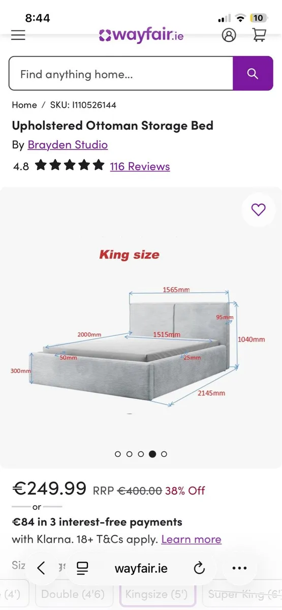 King size bed - Image 3