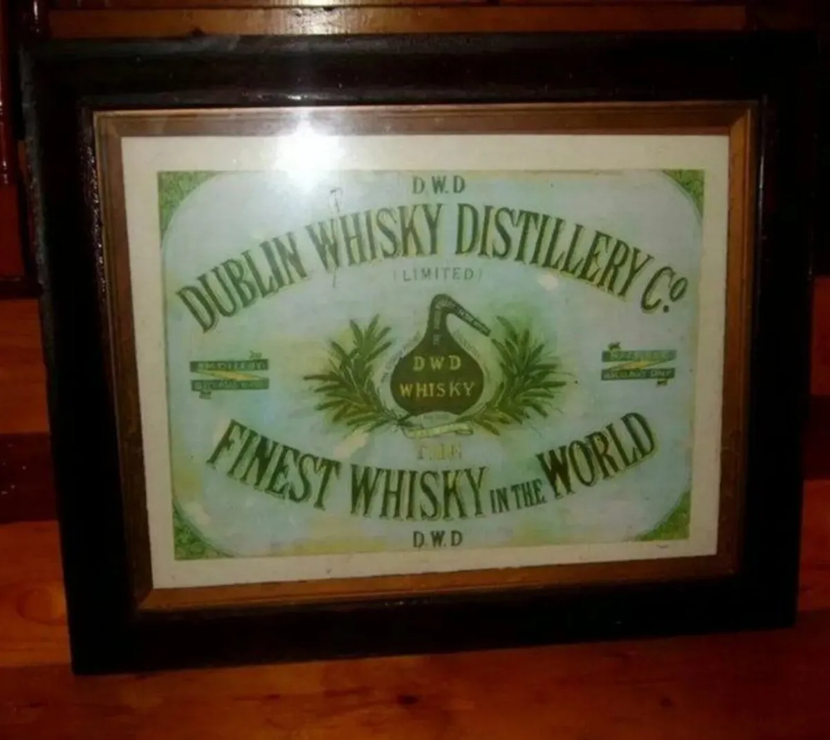 Vintage D.W.D. Dublin Whisky Distillery Framed Ad - Image 2